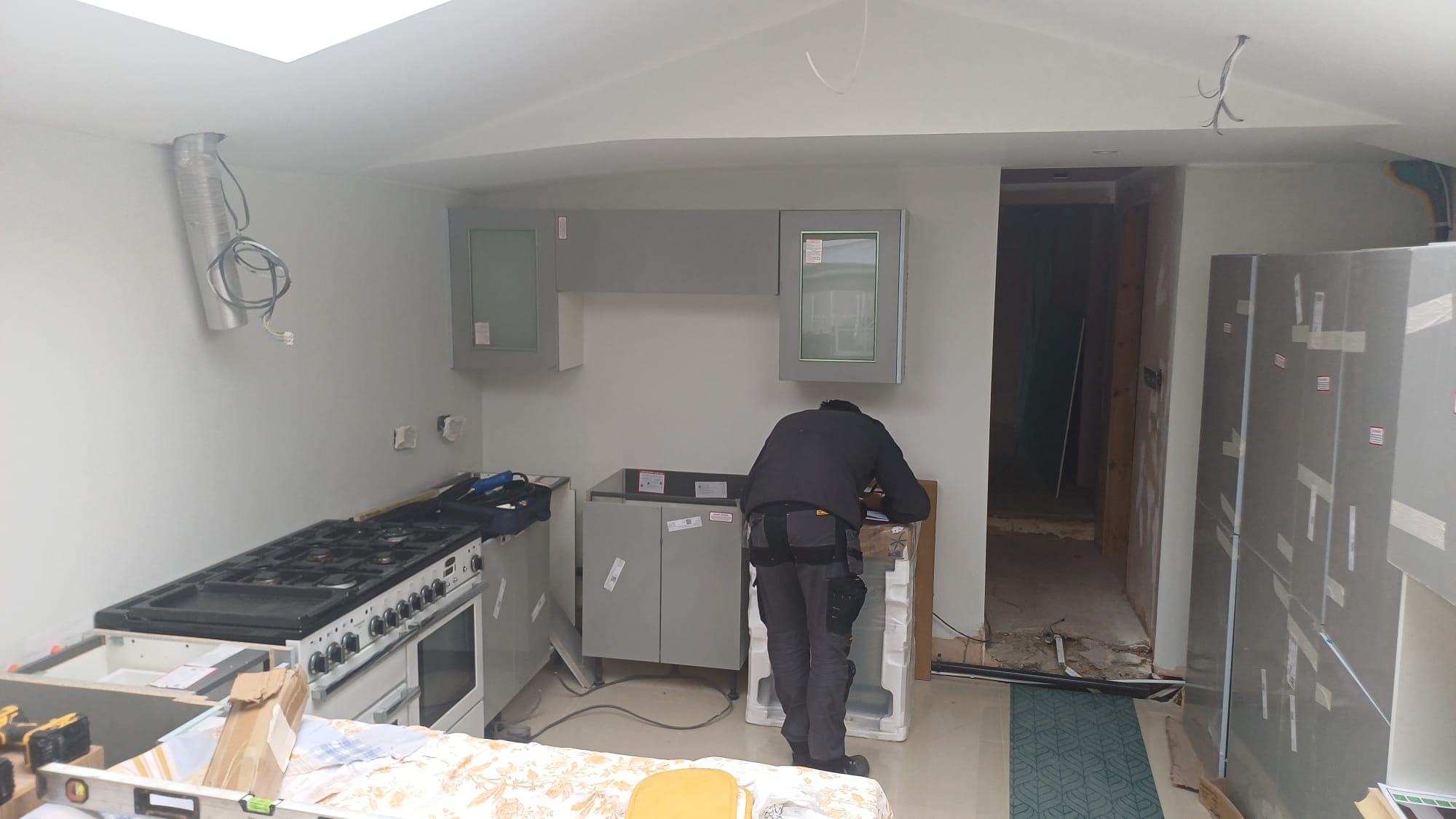 Kitchen fitting in progress on site